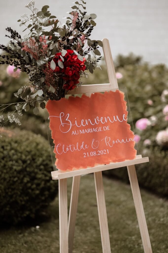 Décoration table mariage terracotta