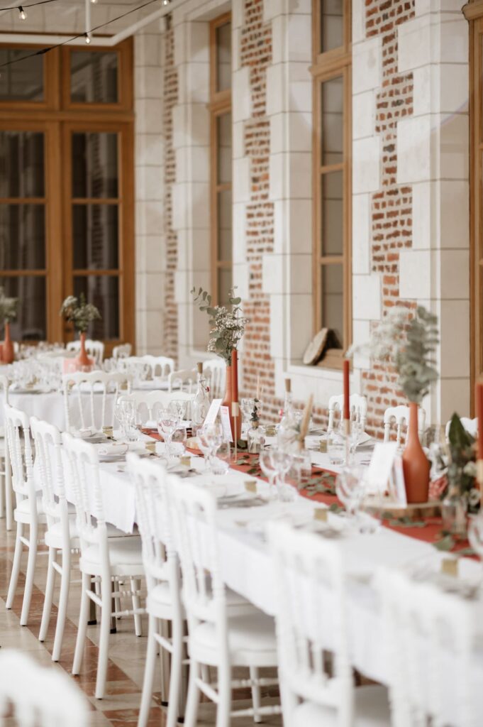 Décoration table mariage terracotta